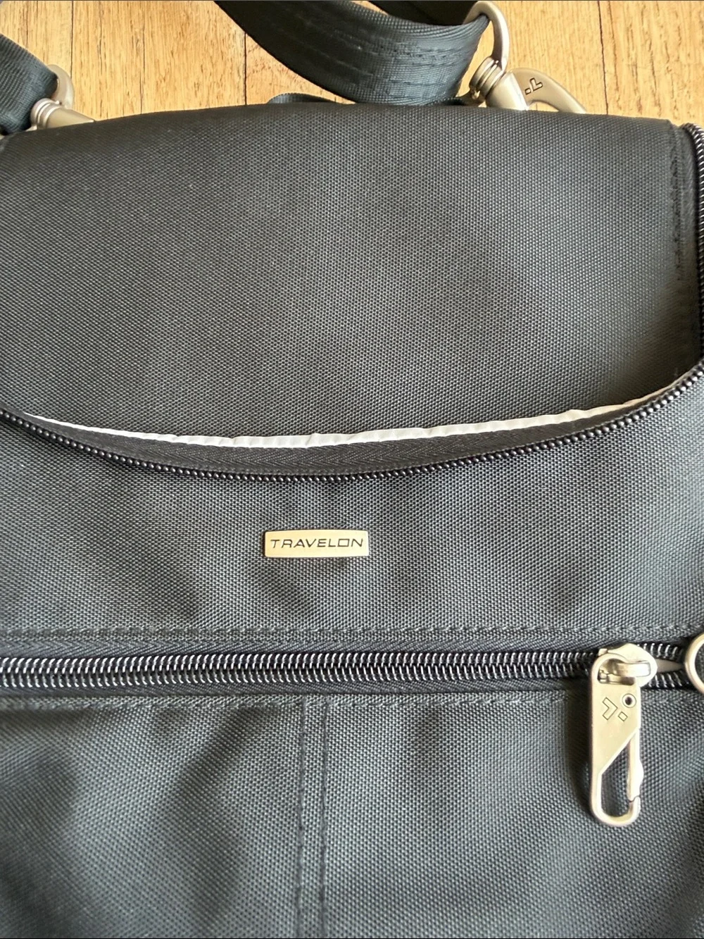 Travelon Black Compact Crossbody Messenger Bag